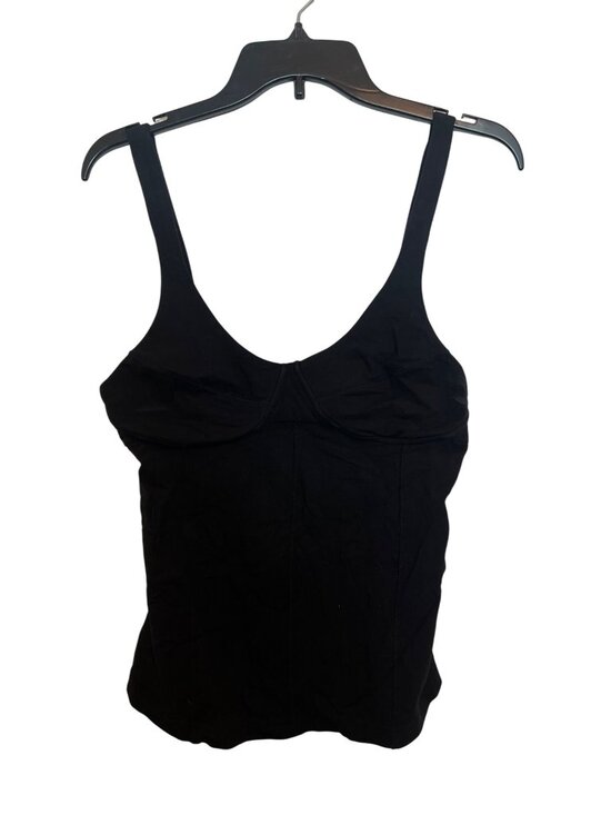 Free People Tops - Free People Black Sleeveless Fitted Top Size L Cotton/Spandex Blend New With Tag